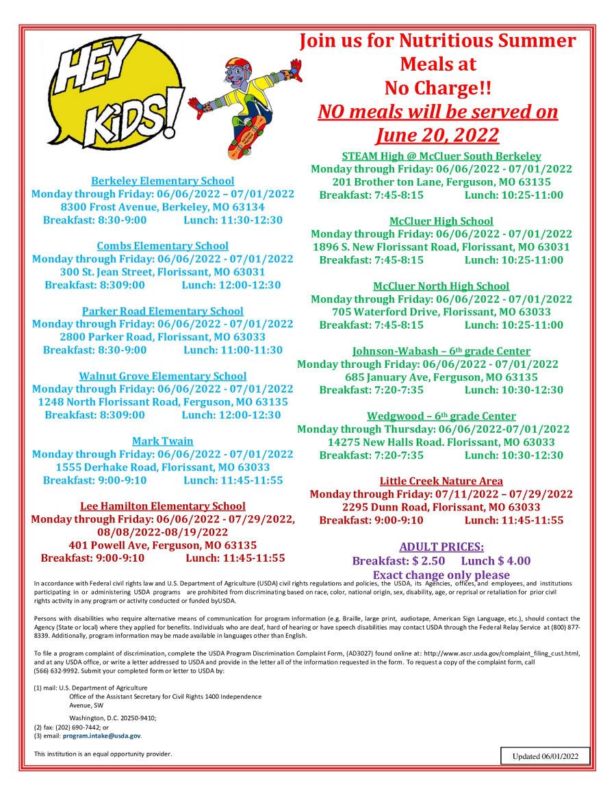 FFSD Summer Meals FFSD Summer Meals